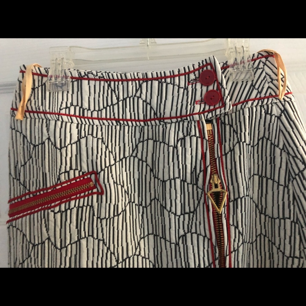 Pattern Skirt with red accents